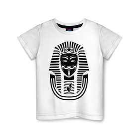 Детская футболка хлопок с принтом Swag anonymous of Egypt в Курске, 100% хлопок | круглый вырез горловины, полуприлегающий силуэт, длина до линии бедер | swag | v | vendetta | анонимус | ви | сваг | свег | свэг | фараон