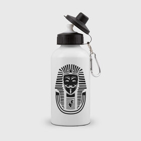 Бутылка спортивная с принтом Swag anonymous of Egypt в Курске, металл | емкость — 500 мл, в комплекте две пластиковые крышки и карабин для крепления | swag | v | vendetta | анонимус | ви | сваг | свег | свэг | фараон