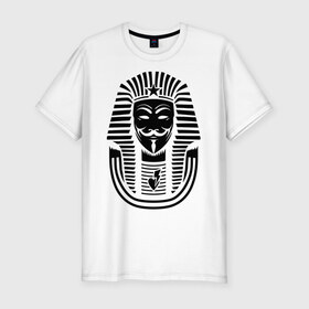 Мужская футболка премиум с принтом Swag anonymous of Egypt в Курске, 92% хлопок, 8% лайкра | приталенный силуэт, круглый вырез ворота, длина до линии бедра, короткий рукав | swag | v | vendetta | анонимус | ви | сваг | свег | свэг | фараон