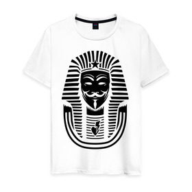 Мужская футболка хлопок с принтом Swag anonymous of Egypt в Курске, 100% хлопок | прямой крой, круглый вырез горловины, длина до линии бедер, слегка спущенное плечо. | swag | v | vendetta | анонимус | ви | сваг | свег | свэг | фараон