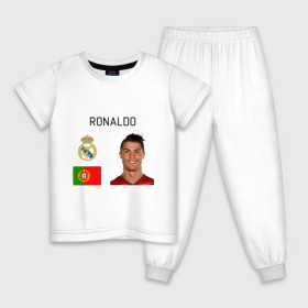 Детская пижама хлопок с принтом Роналдо в Курске, 100% хлопок |  брюки и футболка прямого кроя, без карманов, на брюках мягкая резинка на поясе и по низу штанин
 | роналдо
