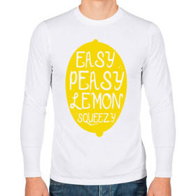 Мужской лонгслив хлопок с принтом Easy Peasy Lemon Squeezy в Курске, 100% хлопок |  | 