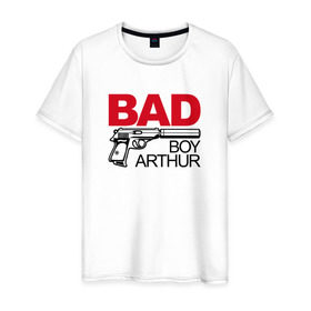 Мужская футболка хлопок с принтом Артур, плохой, парень в Курске, 100% хлопок | прямой крой, круглый вырез горловины, длина до линии бедер, слегка спущенное плечо. | 