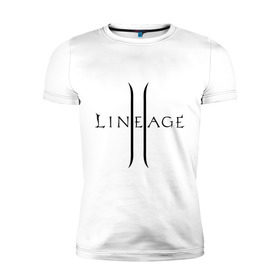 Мужская футболка премиум с принтом Lineage logo в Курске, 92% хлопок, 8% лайкра | приталенный силуэт, круглый вырез ворота, длина до линии бедра, короткий рукав | Тематика изображения на принте: lineage | logo | игра | логотип