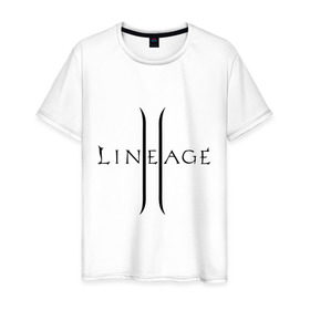 Мужская футболка хлопок с принтом Lineage logo в Курске, 100% хлопок | прямой крой, круглый вырез горловины, длина до линии бедер, слегка спущенное плечо. | Тематика изображения на принте: lineage | logo | игра | логотип