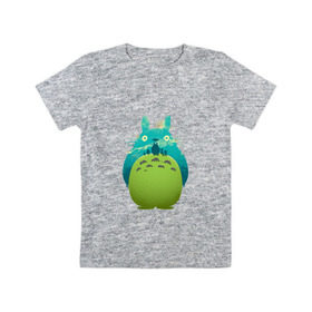Детская футболка хлопок с принтом Кот Тоторо в Курске, 100% хлопок | круглый вырез горловины, полуприлегающий силуэт, длина до линии бедер | Тематика изображения на принте: 