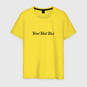 Мужская футболка хлопок с принтом Veni Vidi Vici в Курске, 100% хлопок | прямой крой, круглый вырез горловины, длина до линии бедер, слегка спущенное плечо. | zyzz | азиз | зиз