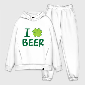 Мужской костюм хлопок OVERSIZE с принтом Love beer в Курске,  |  | beer | love | ирландия | клевер | патрик | праздник | святой