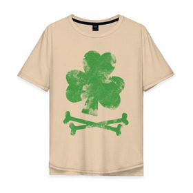 Мужская футболка хлопок Oversize с принтом Клевер в Курске, 100% хлопок | свободный крой, круглый ворот, “спинка” длиннее передней части | st. patrick day | горшок золота | день святого патрика | зеленый | ирландия | клевер | лепрекон | праздники | радуга | трилистник