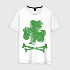 Мужская футболка хлопок с принтом Клевер в Курске, 100% хлопок | прямой крой, круглый вырез горловины, длина до линии бедер, слегка спущенное плечо. | st. patrick day | горшок золота | день святого патрика | зеленый | ирландия | клевер | лепрекон | праздники | радуга | трилистник