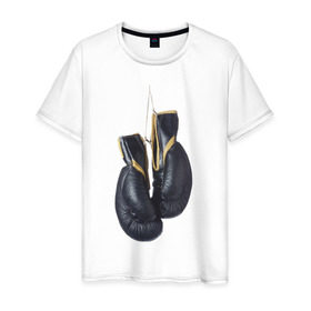 Мужская футболка хлопок с принтом Перчатки в Курске, 100% хлопок | прямой крой, круглый вырез горловины, длина до линии бедер, слегка спущенное плечо. | 