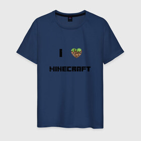 Мужская футболка хлопок с принтом Minecraft сердце в Курске, 100% хлопок | прямой крой, круглый вырез горловины, длина до линии бедер, слегка спущенное плечо. | 