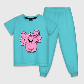 Детская пижама хлопок с принтом Розовый слон в Курске, 100% хлопок |  брюки и футболка прямого кроя, без карманов, на брюках мягкая резинка на поясе и по низу штанин
 | Тематика изображения на принте: слон