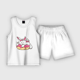 Детская пижама с шортами хлопок с принтом Зайка в Курске,  |  | бублик | зайка | заяц | кролик | милаха | пончик