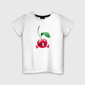 Детская футболка хлопок с принтом Вишн с зубами в Курске, 100% хлопок | круглый вырез горловины, полуприлегающий силуэт, длина до линии бедер | Тематика изображения на принте: @
