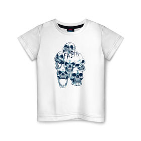 Детская футболка хлопок с принтом Faith в Курске, 100% хлопок | круглый вырез горловины, полуприлегающий силуэт, длина до линии бедер | 