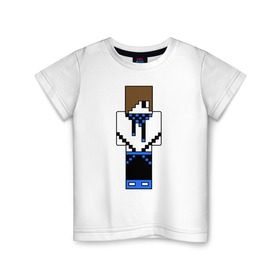 Детская футболка хлопок с принтом Лололошка майнкрафт в Курске, 100% хлопок | круглый вырез горловины, полуприлегающий силуэт, длина до линии бедер | лололошка