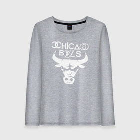 Женский лонгслив хлопок с принтом Chicago Bulls fun logo в Курске, 100% хлопок |  | chicago bulls | антибрэнд