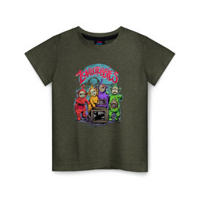 Детская футболка хлопок с принтом Зомбопузики в Курске, 100% хлопок | круглый вырез горловины, полуприлегающий силуэт, длина до линии бедер | Тематика изображения на принте: зомби