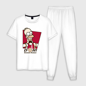 Мужская пижама хлопок с принтом Doh в Курске, 100% хлопок | брюки и футболка прямого кроя, без карманов, на брюках мягкая резинка на поясе и по низу штанин
 | gomer | homer | симпсонs | симпсоны