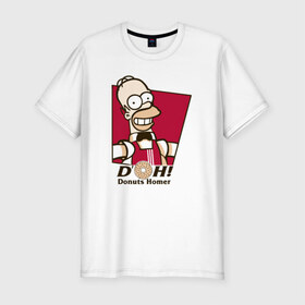 Мужская футболка премиум с принтом Doh в Курске, 92% хлопок, 8% лайкра | приталенный силуэт, круглый вырез ворота, длина до линии бедра, короткий рукав | Тематика изображения на принте: gomer | homer | симпсонs | симпсоны