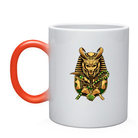 Кружка хамелеон с принтом Локи фараон в Курске, керамика | меняет цвет при нагревании, емкость 330 мл | Тематика изображения на принте: loki