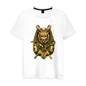 Мужская футболка хлопок с принтом Локи фараон в Курске, 100% хлопок | прямой крой, круглый вырез горловины, длина до линии бедер, слегка спущенное плечо. | Тематика изображения на принте: loki