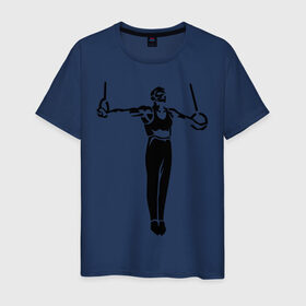 Мужская футболка хлопок с принтом Гимнаст в Курске, 100% хлопок | прямой крой, круглый вырез горловины, длина до линии бедер, слегка спущенное плечо. | гимнаст | гимнастика | спорт