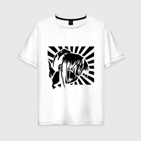 Женская футболка хлопок Oversize с принтом Японская анимация в Курске, 100% хлопок | свободный крой, круглый ворот, спущенный рукав, длина до линии бедер
 | ahegao | anime | kodome | manga | senpai | аниме | анимэ | ахегао | кодоме | манга | меха | сенпай | юри | яой