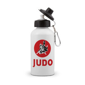 Бутылка спортивная с принтом Judo в Курске, металл | емкость — 500 мл, в комплекте две пластиковые крышки и карабин для крепления | Тематика изображения на принте: дзюдо