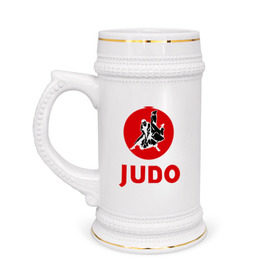 Кружка пивная с принтом Judo в Курске,  керамика (Материал выдерживает высокую температуру, стоит избегать резкого перепада температур) |  объем 630 мл | дзюдо