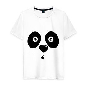 Мужская футболка хлопок с принтом Мордочка панды в Курске, 100% хлопок | прямой крой, круглый вырез горловины, длина до линии бедер, слегка спущенное плечо. | панда