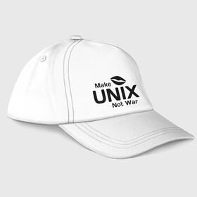 Бейсболка с принтом Make unix, not war в Курске, 100% хлопок | классический козырек, металлическая застежка-регулятор размера | make | unix | юникс