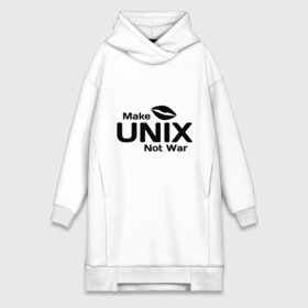 Платье-худи хлопок с принтом Make unix, not war в Курске,  |  | make | unix | юникс