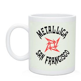 Кружка с принтом Metallica (San Francisco) в Курске, керамика | объем — 330 мл, диаметр — 80 мм. Принт наносится на бока кружки, можно сделать два разных изображения | metallica | san francisco