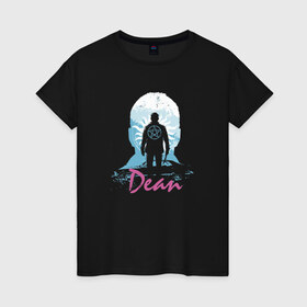 Женская футболка хлопок с принтом Supernatural - Dean в Курске, 100% хлопок | прямой крой, круглый вырез горловины, длина до линии бедер, слегка спущенное плечо | 
