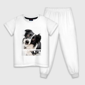 Детская пижама хлопок с принтом Бордер-колли в Курске, 100% хлопок |  брюки и футболка прямого кроя, без карманов, на брюках мягкая резинка на поясе и по низу штанин
 | Тематика изображения на принте: drug | бордер колли | порода | собака