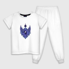 Детская пижама хлопок с принтом Luna (logo) в Курске, 100% хлопок |  брюки и футболка прямого кроя, без карманов, на брюках мягкая резинка на поясе и по низу штанин
 | logo | logotip | mlp | pony | sweg | луна | пони