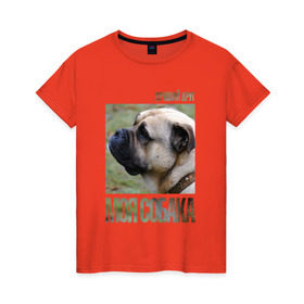 Женская футболка хлопок с принтом Кадебо (Ка Де Бо) в Курске, 100% хлопок | прямой крой, круглый вырез горловины, длина до линии бедер, слегка спущенное плечо | drug | ка де бо | кадебо | порода | собака