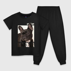 Детская пижама хлопок с принтом Французский бульдог в Курске, 100% хлопок |  брюки и футболка прямого кроя, без карманов, на брюках мягкая резинка на поясе и по низу штанин
 | drug | порода | собака