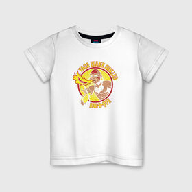 Детская футболка хлопок с принтом Йога - гриль в Курске, 100% хлопок | круглый вырез горловины, полуприлегающий силуэт, длина до линии бедер | food | ёда | мясо | повар | шашлык