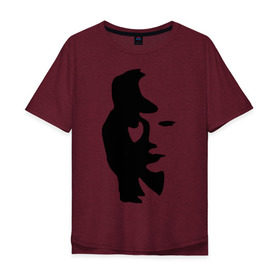 Мужская футболка хлопок Oversize с принтом саксофонист или девушка в Курске, 100% хлопок | свободный крой, круглый ворот, “спинка” длиннее передней части | восприятие | девушка | иллюзия | оптическая иллюзия | саксофонист