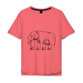 Мужская футболка хлопок Oversize с принтом Сколько ног у слона в Курске, 100% хлопок | свободный крой, круглый ворот, “спинка” длиннее передней части | слон