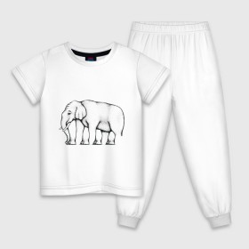 Детская пижама хлопок с принтом Сколько ног у слона в Курске, 100% хлопок |  брюки и футболка прямого кроя, без карманов, на брюках мягкая резинка на поясе и по низу штанин
 | слон
