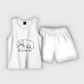 Детская пижама с шортами хлопок с принтом Сколько ног у слона в Курске,  |  | слон