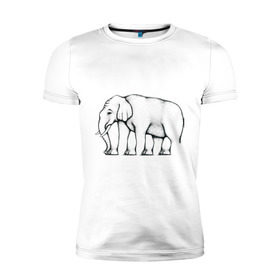 Мужская футболка премиум с принтом Сколько ног у слона в Курске, 92% хлопок, 8% лайкра | приталенный силуэт, круглый вырез ворота, длина до линии бедра, короткий рукав | слон
