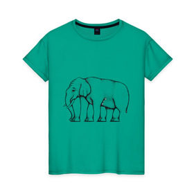Женская футболка хлопок с принтом Сколько ног у слона в Курске, 100% хлопок | прямой крой, круглый вырез горловины, длина до линии бедер, слегка спущенное плечо | слон