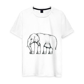 Мужская футболка хлопок с принтом Сколько ног у слона в Курске, 100% хлопок | прямой крой, круглый вырез горловины, длина до линии бедер, слегка спущенное плечо. | слон
