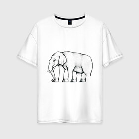 Женская футболка хлопок Oversize с принтом Сколько ног у слона в Курске, 100% хлопок | свободный крой, круглый ворот, спущенный рукав, длина до линии бедер
 | слон