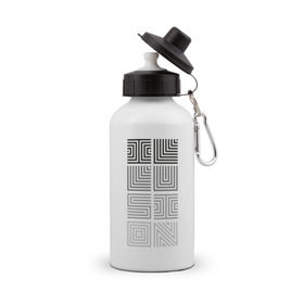 Бутылка спортивная с принтом Illusion grey в Курске, металл | емкость — 500 мл, в комплекте две пластиковые крышки и карабин для крепления | восприятие | иллюзии | мозг | обман зрения | оптическая | цвет